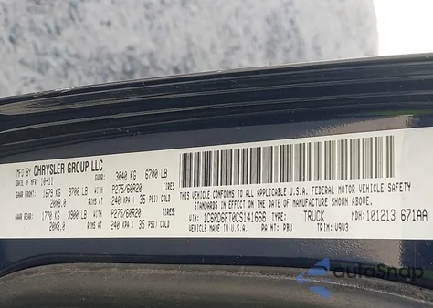 2012 Ram 1500 St z USA, uszkodzony, nr VIN 1C6RD6FT0CS141666